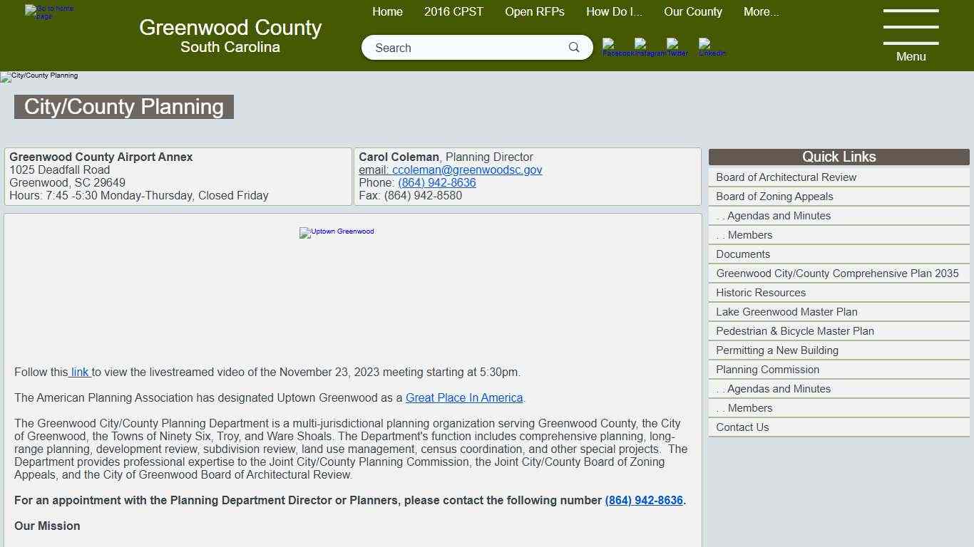 Planning - Greenwood County, SC