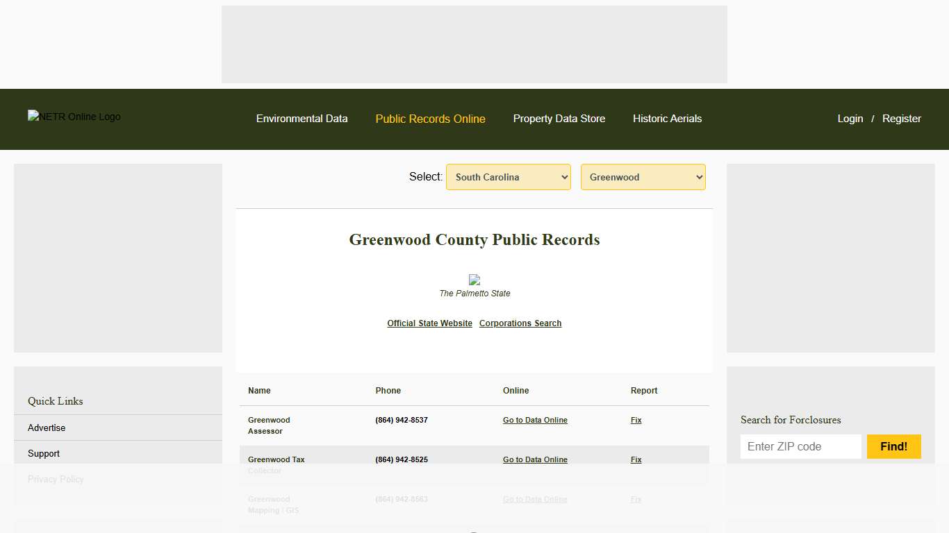 NETR Online • Greenwood • Greenwood Public Records, Search Greenwood Records, Greenwood Property Tax, South Carolina Property Search, South Carolina Assessor