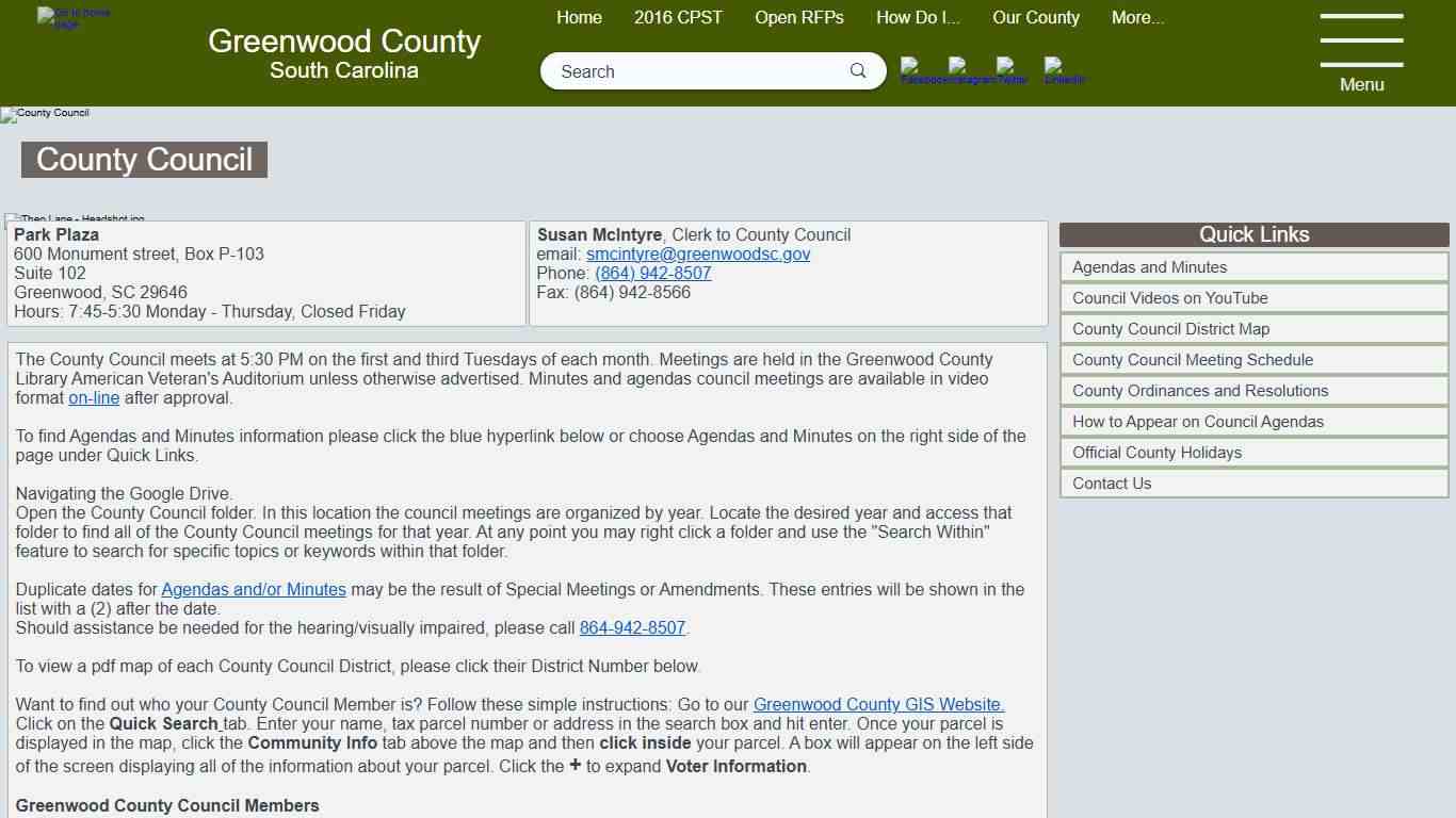 County Council - Greenwood County, SC