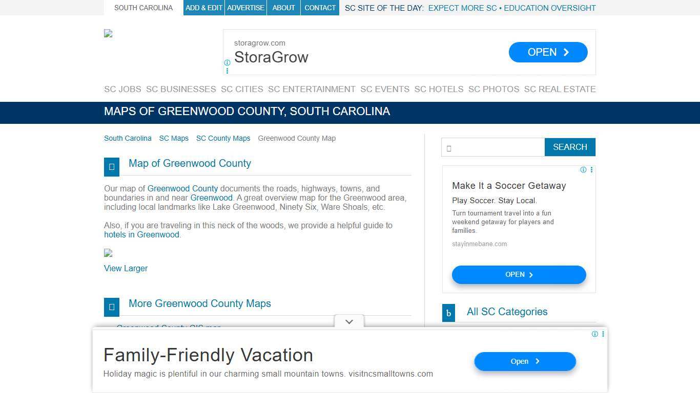 Maps of Greenwood County, South Carolina